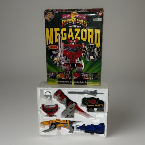 Megazord 2260 Deluxe Set Mighty Morphin Power Rangers Bandai 1993 -Near Complete - Picture 1 of 16
